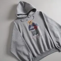 ラルフローレン　スウェット　パーカー　グレー　ポロベア　美品