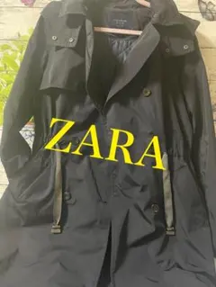 ZARA ネイビートレンチコート フード付きネイビー綺麗軽い春物