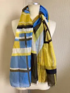 コットンシルクストール：ブルー系　新品未使用