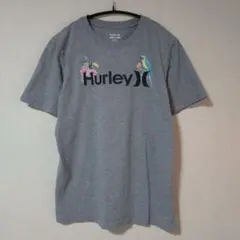 Hurley【M相当】Tシャツ クルーネック 半袖 トロピカル グレー 綿 夏のサムネイル