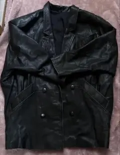 レザージャケット ダブルブレスト ブラック