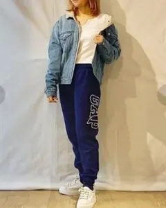 美品 GAP ジョガー スウェット パンツ 裏起毛 ネイビー ユニセックス M