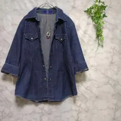 I-38 after all ダークブルー デニムシャツジャケット　長袖