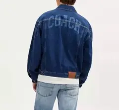 【美品】COACH デニムジャケット バックロゴ ブルー サイズ メンズ 完売品