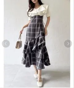 タグ付き新品♡dazzlin シアーチェック セミフレアー スカート レッド