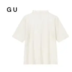 GU ジーユー(M)５分袖 シアーＴ/オフホワイト