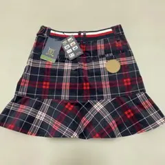 【新品タグ付】トミーヒルフィガーゴルフ チェック柄 フレアスカート S 紺 赤のサムネイル