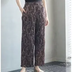 ロペピクニック　ペイズリー　プリーツ　パンツ　イージーパンツ　ワイドパンツ