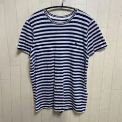 ポロラルフローレン ボーダー 半袖Tシャツ ホワイト ネイビー S