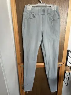 グレー スキニーパンツ ゴムウエスト S