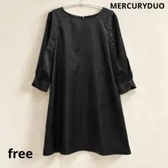 ★美品★ MERCURYDUO 異素材シアー袖ワンピースfree
