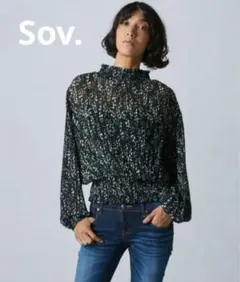 【美品】Sov. プリーツシフォンブラウス 花柄 スズラン 36 田中みな実のサムネイル