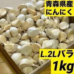 残りわずか】青森県産にんにく L.2Lバラ 1kg 福地ホワイト 加工用