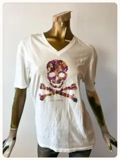 ☘️T24444☘️LOVELESS 半袖 Vネック スカル Tシャツ 2