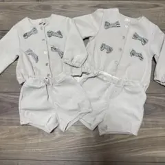 プティマイン　リボンカットセットアップ　姉妹でお揃い♡80サイズ90サイズ