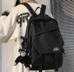 バックパック 黒 リュック シンプル 通学 通勤　韓国 大容量 匿名発送