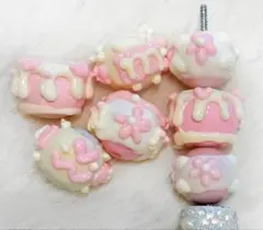 ペイントビーズ　ピンクペイントビーズ　可愛いペイントビーズ　7個セット