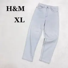 H&M♦︎ストレッチデニムパンツ ライトブルー ジーンズ テーパード／XLのサムネイル