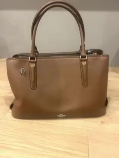 Coach ブラウンレザーショルダーバッグ