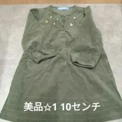 familia コーデュロイワンピース リス お花 りんご刺繍入り 110センチ