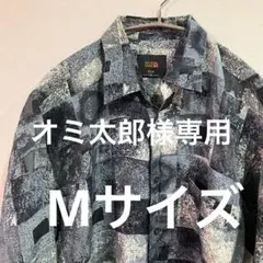 シルク Mサイズ 総柄シャツ　レトロ