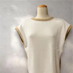 YVON INÉD リブニットベスト 配色デザイン 【Mサイズ】