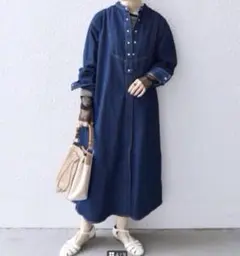 SHIPS any:「洗濯機可能」デニム ブザム シャツ ワンピース