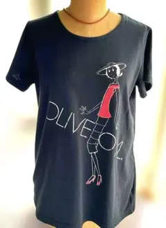 【POPEYE】OLIVE OIL イラスト Tシャツ 黒 半袖のサムネイル