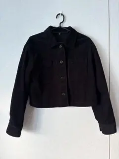 GU コーデュロイ ブラック クロップドジャケット 44