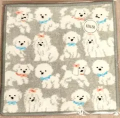 ラブラリーバイフェイラーモフモフワンチャン ハンカチ シルバーグレー　新品未開封