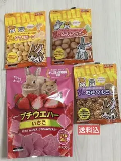 小動物　ハムスター　うさぎ　餌　おやつ　いちご　にんじん　クッキー　ウエハースのサムネイル