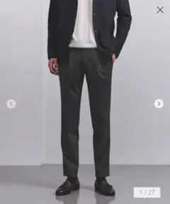 再値下げ: ユナイテッドアローズ サイドシャーリング テーパード１プリーツパンツ