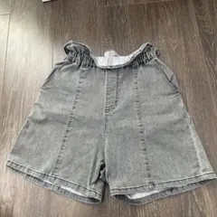 GLOBAL WORKグレー デニム ハーフパンツ 150cm