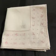 WAKO 綿麻 刺繍 レース ハンカチ 新品未使用 シール付