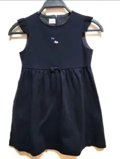 美品！FAMILIA　濃紺⭐かわいぃ　犬ペンダント　ワンピース　120