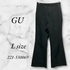 【ジーユー GU】 ストレッチフレアパンツ (L) ブラック