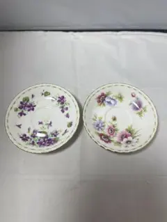 花柄　皿　2点