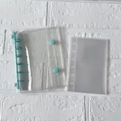 シール帳　クリアバインダー　A7　6穴　バインダー　2ボタン　リフィル付