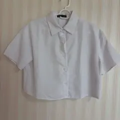 SHEIN ホワイト 半袖 クロップドシャツ XS