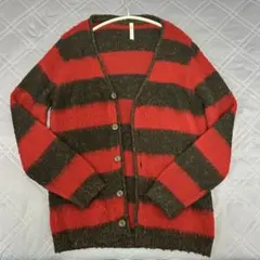 glamb 赤黒ストライプ カーディガン