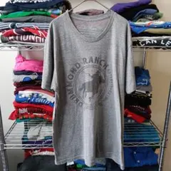 90sLアメリカ製古着メンズヴィンテージ騎士馬グレーtシャツUSA直輸入