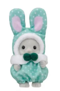 シルバニアファミリー　40周年くじ　赤ちゃんカラフルうさぎ　みどり