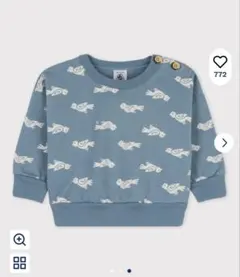 Petit Bateau 鳥プリント トレーナー 12m