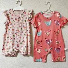 ロンパース　80cm 2点セット　まとめ売り　女の子　ベビー　キッズ　ピンク