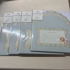 amifa エンベロープ 封筒 4個セット 天使柄