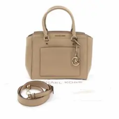 美品】MICHAEL KORS ベージュ ハンドバッグ - メルカリ