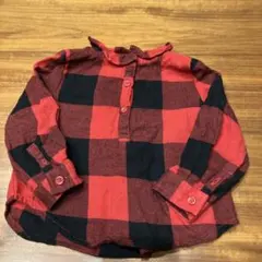 baby GAP 赤・黒チェック シャツ 12-18ヶ月