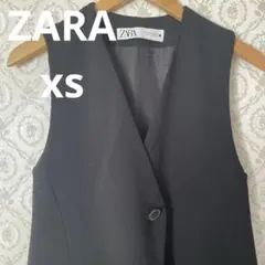 ZARA ブラック ロングベスト　ジレ　XS