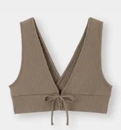 リブ編み 2WAYビスチェ ブラウン