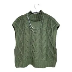 ニットベスト　2way グリーン